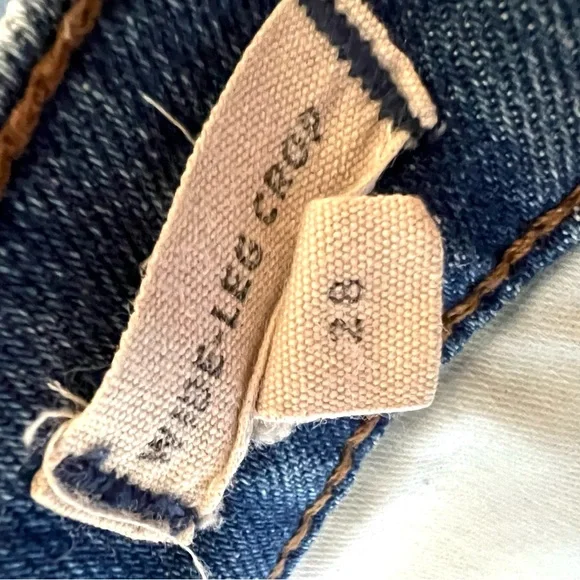 Madewell Wide Leg Crop Blue Denim Retro Stretch Cotton Jeans Women’s 28 - Picture 13 of 15